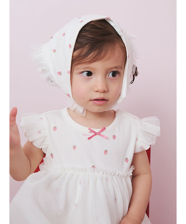 【KIDS】ストロベリー柄チュールバブーシュカ