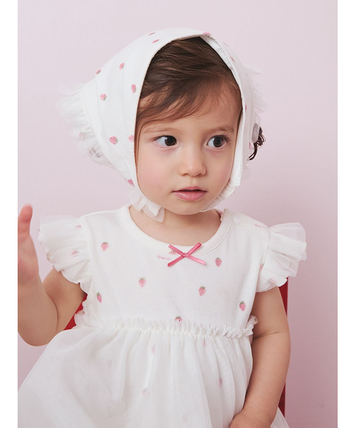 【KIDS】ストロベリー柄チュールバブーシュカ