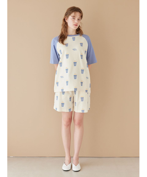 ポップコーン柄ハーフパンツ