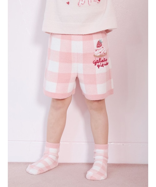 「瑛斗 大森」ショートパンツPalm Angelsピンク椰子の木柄 KIDS】エアリーモコギンガムチェック柄ショートパンツ｜ジェラートピケ