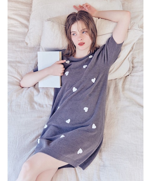 ONLINE限定】エアリーモコハートジャガードワンピース｜ジェラートピケ