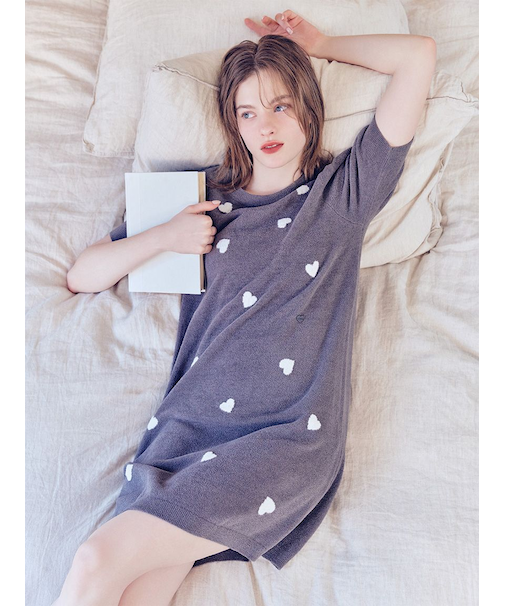 【ONLINE限定】エアリーモコハートジャガードワンピース