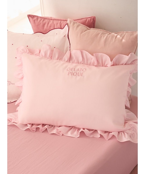 Katie フリルピロー クッション ピンク Sleep】パッケージ付き3柄フリルピローケース｜ジェラートピケの通販