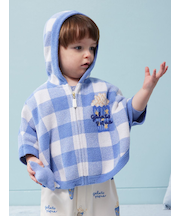 【BABY】エアリーモコギンガムチェック柄ポンチョ