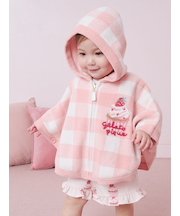 【BABY】エアリーモコギンガムチェック柄ポンチョ