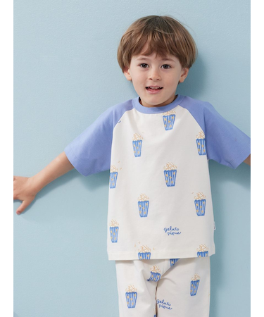 【KIDS】ポップコーン柄半袖Tシャツ