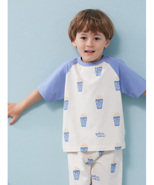 【KIDS】ポップコーン柄半袖Tシャツ