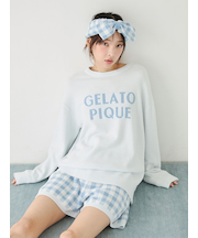 【WhiteDay】ロゴプルオーバー&チェックショートパンツセット