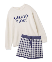 【WhiteDay】ロゴプルオーバー&チェックショートパンツセット