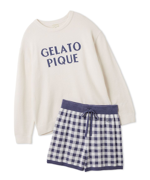 【WhiteDay】ロゴプルオーバー&チェックショートパンツセット