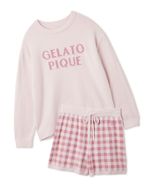 【WhiteDay】ロゴプルオーバー&チェックショートパンツセット