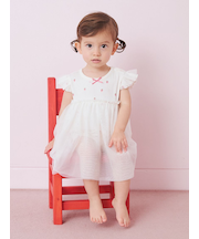 【BABY】ストロベリー柄チュールロンパース