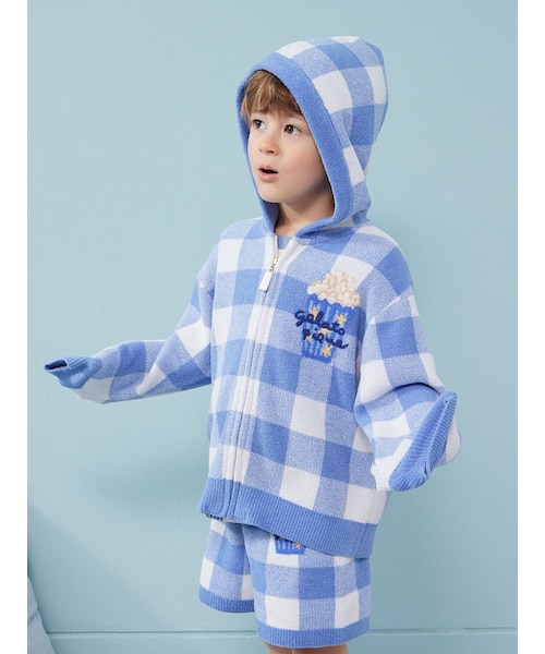 最終値下げ エアリーモコギンガムチェック柄パーカ KIDS】エアリーモコギンガムチェック柄パーカ｜ジェラートピケの通販