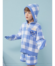 【KIDS】エアリーモコギンガムチェック柄パーカ