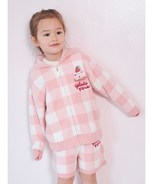 最終値下げ エアリーモコギンガムチェック柄パーカ KIDS】エアリーモコギンガムチェック柄パーカ｜ジェラートピケの通販
