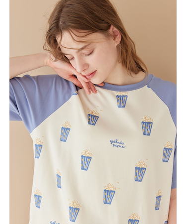 ポップコーン柄Tシャツ