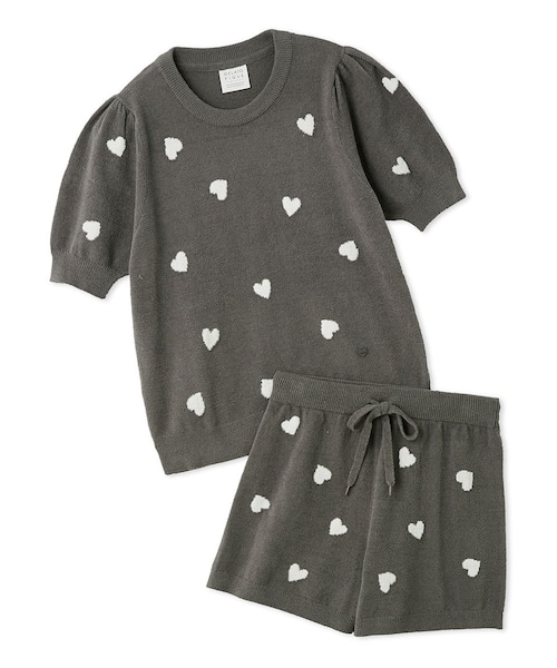 ONLINE限定】エアリーモコハートジャガードプルオーバー&ショート