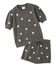 【ONLINE限定】エアリーモコハートジャガードプルオーバー&ショートパンツセット