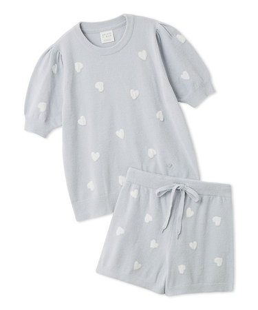 【ONLINE限定】エアリーモコハートジャガードプルオーバー&ショートパンツセット