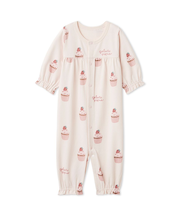 【BABY】新生児カップケーキ柄2WAYオール