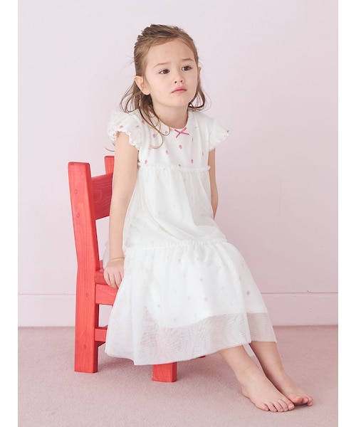KIDS】ストロベリー柄チュールワンピース｜ジェラートピケの通販
