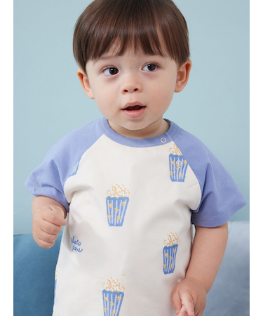 【BABY】ポップコーン柄半袖Tシャツ