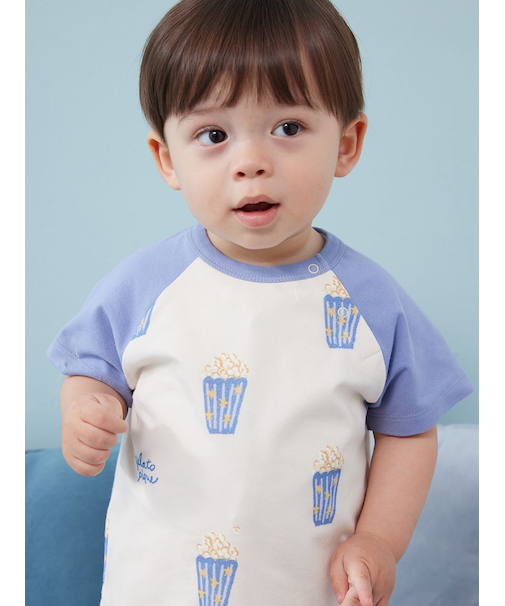 【BABY】ポップコーン柄半袖Tシャツ