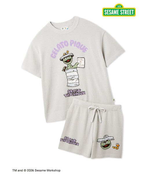 【SESAME STREET】エアリーモコジャガードプルオーバー&ショートパンツセット