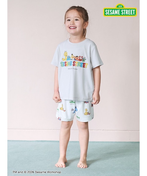 SESAME STREET】【UNISEX】裏毛プルオーバー＆ハーフパンツセット