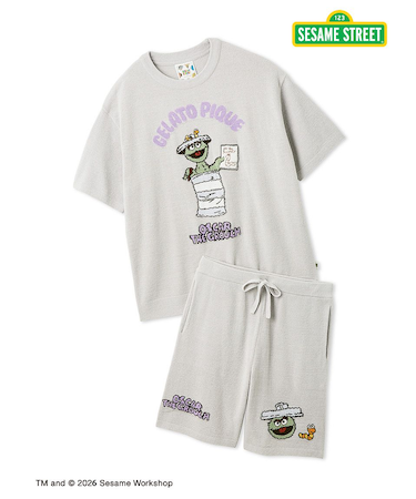 【SESAME STREET】【HOMME】エアリーモコジャガードプルオーバー&ハーフパンツセット