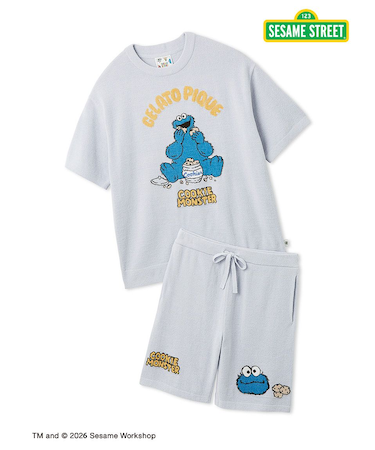 【SESAME STREET】【HOMME】エアリーモコジャガードプルオーバー&ハーフパンツセット