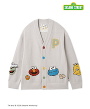 【SESAME STREET】【HOMME】エアリーモコアップリケカーディガン