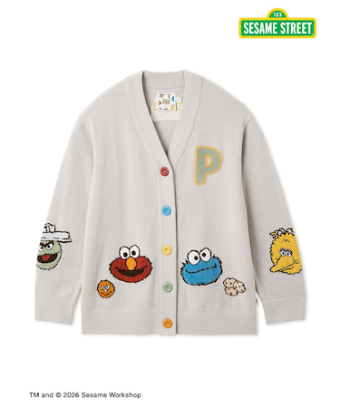 【SESAME STREET】エアリーモコアップリケカーディガン