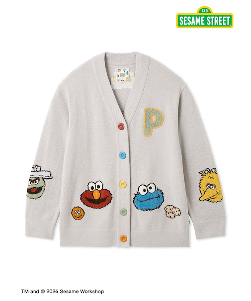 【SESAME STREET】エアリーモコアップリケカーディガン