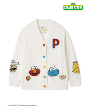 【SESAME STREET】エアリーモコアップリケカーディガン