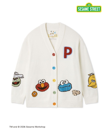 【SESAME STREET】エアリーモコアップリケカーディガン