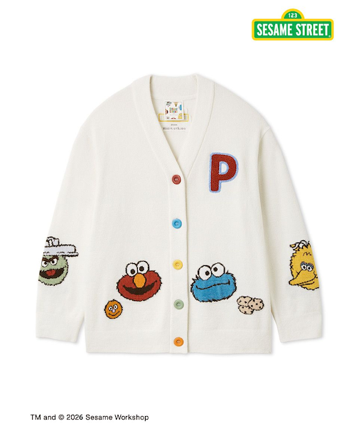 【SESAME STREET】エアリーモコアップリケカーディガン