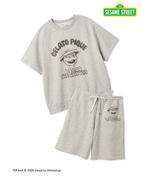 【SESAME STREET】【UNISEX】裏毛プルオーバー＆ハーフパンツセット