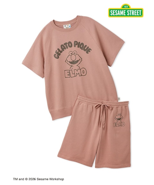 SESAME STREET】【UNISEX】裏毛プルオーバー＆ハーフパンツセット