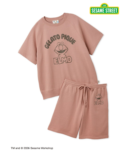 【SESAME STREET】【UNISEX】裏毛プルオーバー＆ハーフパンツセット