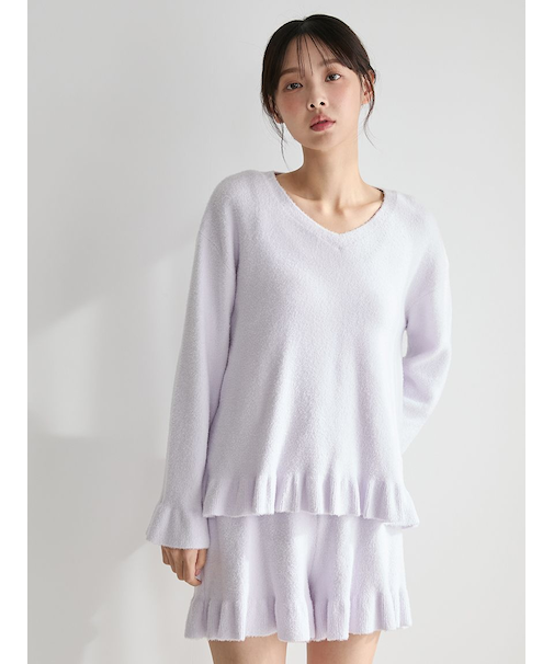 スムーズィーリブフリルプルオーバー