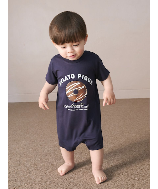 【BABY】ドーナツワンポイントロンパース