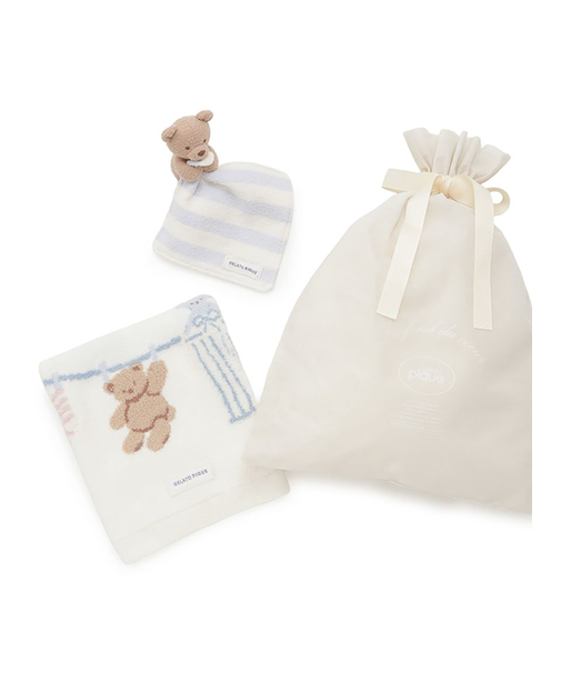 【ラッピング済み】【BABY】ウォッシングアニマルラトル&ジャガードブランケットSET