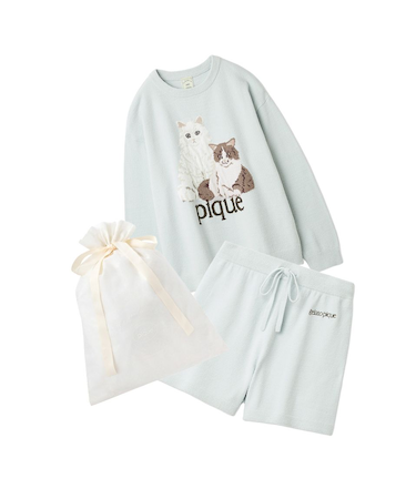 【ラッピング済み】エアリーモコキャットジャガードプルオーバー＆ショートパンツSET