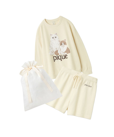 【ラッピング済み】エアリーモコキャットジャガードプルオーバー&ショートパンツSET