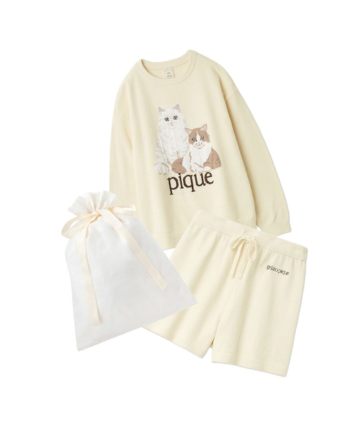 【ラッピング済み】エアリーモコキャットジャガードプルオーバー&ショートパンツSET