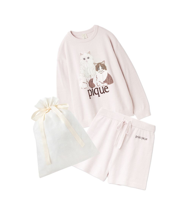 【ラッピング済み】エアリーモコキャットジャガードプルオーバー&ショートパンツSET