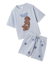 【JUNIOR】ドッグジャガードプルオーバー&ショートパンツセット