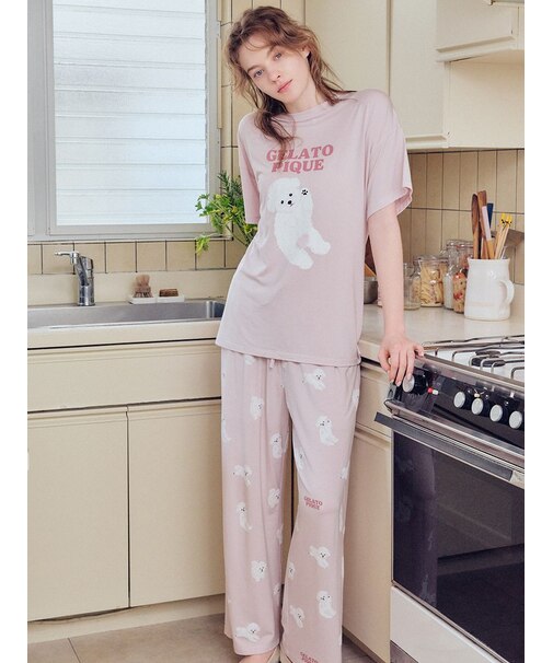 ドッグ柄ロングパンツ