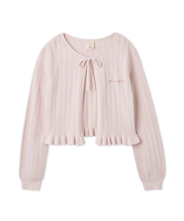 エアリーモコ柄編みカーディガン